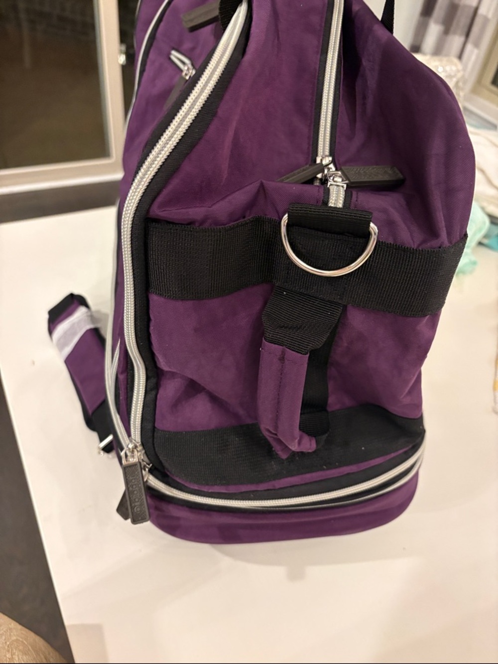 Biaggi Purple Rolling Travel Bag with Detachable Strap - Picture 3 of 6